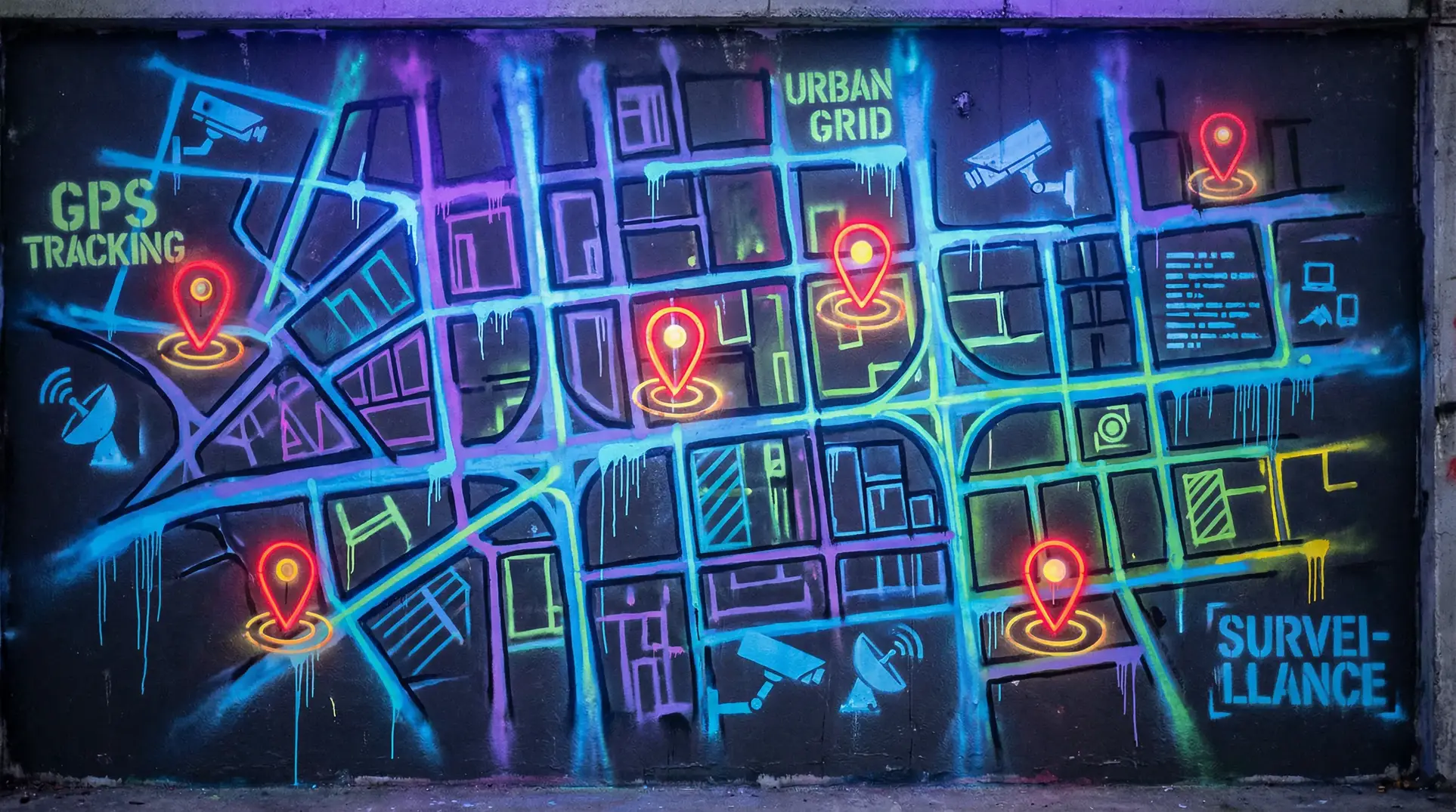 gv网 狗仔追踪地图 - 城市涂鸦风格